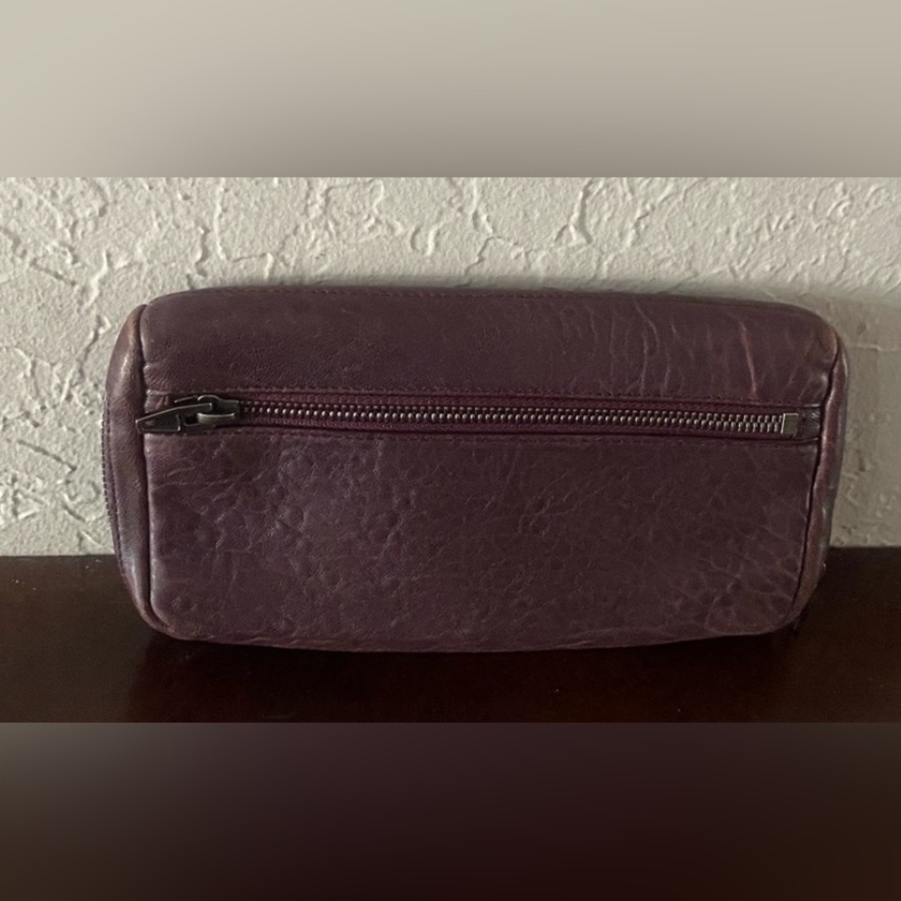 Alexander Wang Fumo continental wallet beet color perfect dark silver hardware 7